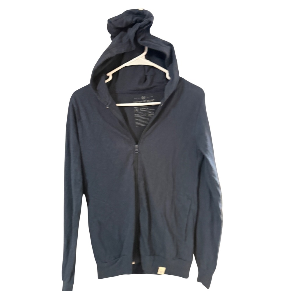 United By Blue Womens Organic Cotton Full Zip Hoodie Navy Blue Small
